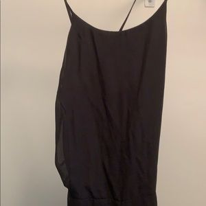 Black pantsuit with sheer legs